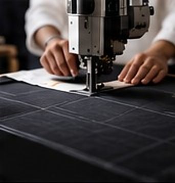 Illustrative image of fabric being prepared on a work table