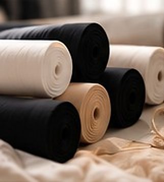 Illustrative image of rolls of fabric